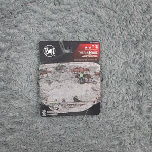 Buff ThermoNet Neck Gaiter Scarf Mens One Size Gray Camouflage Spain NWT
